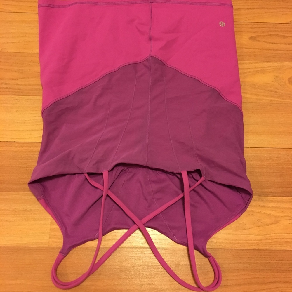 Pink mesh lulu tank